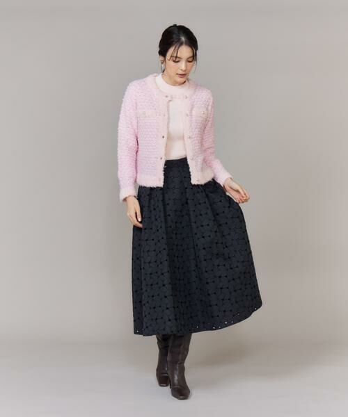 Maglie le cassetto / マーリエ ル カセット カーディガン・ボレロ | 《大きいサイズ》ラメフェザーニットジャケット | 詳細3