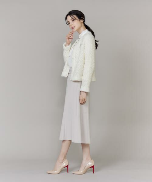 Maglie le cassetto / マーリエ ル カセット カーディガン・ボレロ | 《大きいサイズ》ラメフェザーニットジャケット | 詳細9