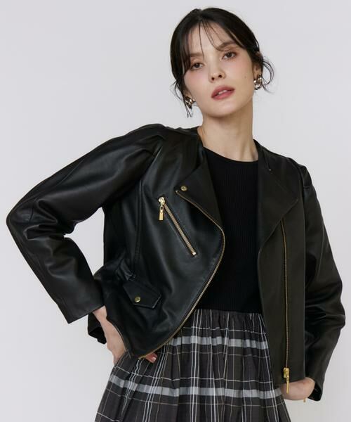 Maglie le cassetto / マーリエ ル カセット その他アウター | 《大きいサイズ》スパニッシュラムレザーブルゾン《M Maglie le cassetto》（ブラック）