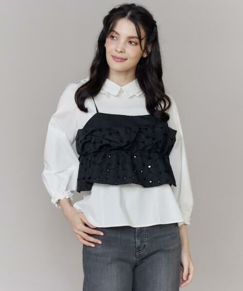 Maglie le cassetto / マーリエ ル カセット シャツ・ブラウス | 《大きいサイズ》フラワー刺繍ビスチェ | 詳細8