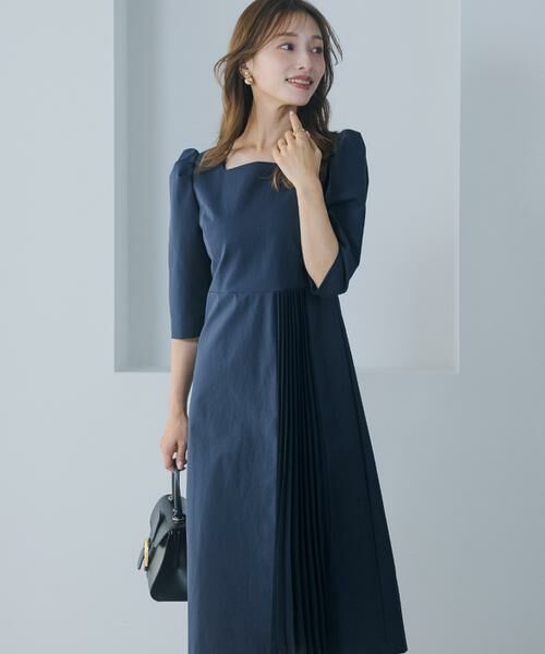 Maglie le cassetto / マーリエ ル カセット ミニ丈・ひざ丈ワンピース | 《大きいサイズ》ハレ映えプリーツワンピース《M Maglie le cassetto×吉田理紗》 | 詳細1