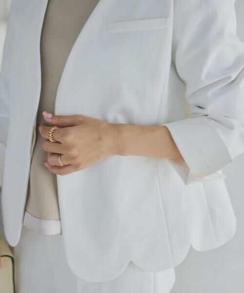 Maglie le cassetto / マーリエ ル カセット ノーカラージャケット | 《大きいサイズ》ハンサムスカラップジャケット《M Maglie le cassetto×吉田理紗》 | 詳細10