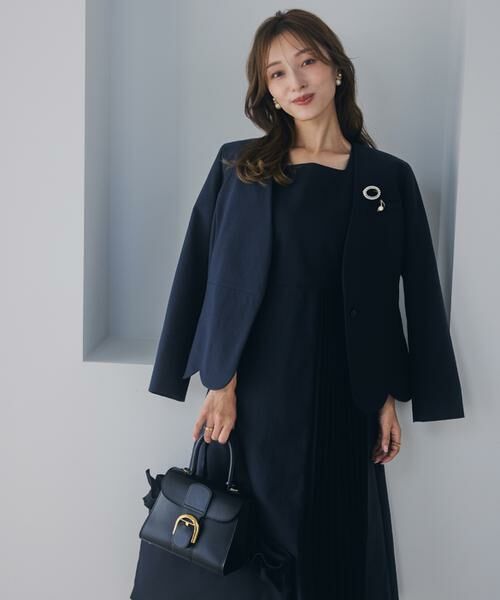 Maglie le cassetto / マーリエ ル カセット ノーカラージャケット | 《大きいサイズ》ハンサムスカラップジャケット《M Maglie le cassetto×吉田理紗》 | 詳細14