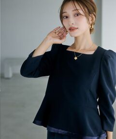 Maglie le cassetto / マーリエ ル カセット シャツ・ブラウス | 《M Maglie le cassetto×吉田理紗》華やぎペプラムブラウス