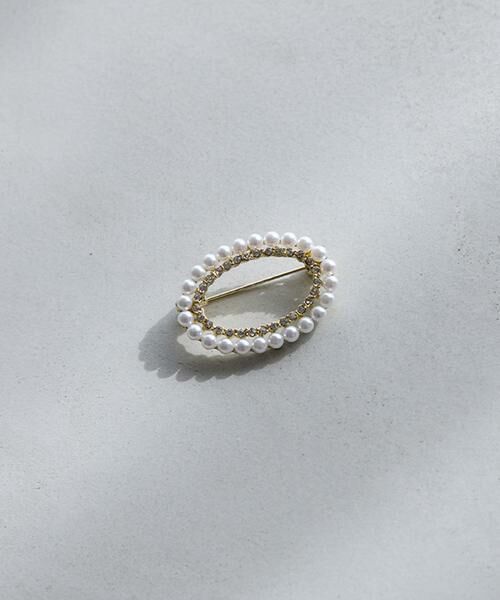 Maglie le cassetto / マーリエ ル カセット ブローチ・コサージュ | 《M Maglie le cassetto×吉田理紗》オーバルパールブローチ | 詳細1