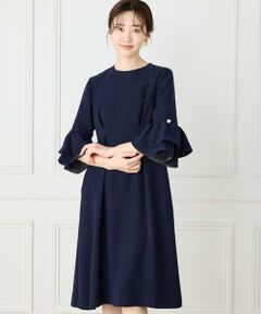 Maglie le cassetto / マーリエ ル カセット ミニ丈・ひざ丈ワンピース | 《M Maglie le cassetto》袖フリルフレアワンピース