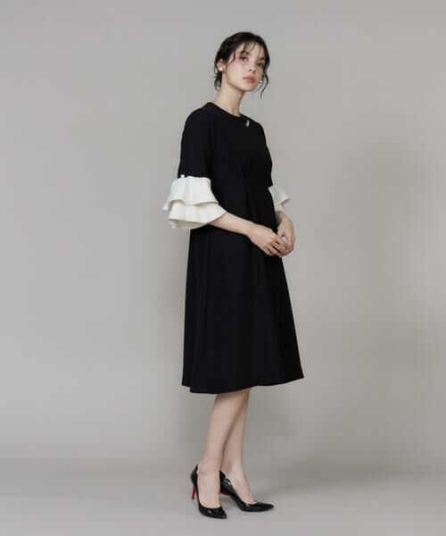 Maglie le cassetto / マーリエ ル カセット ミニ丈・ひざ丈ワンピース | 《M Maglie le cassetto》袖フリルフレアワンピース | 詳細4