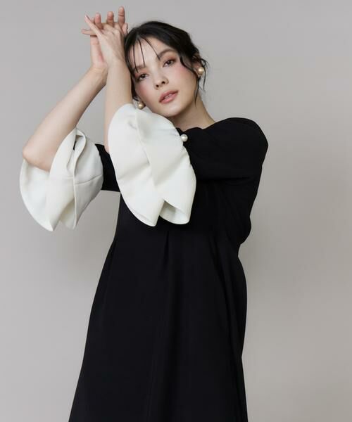 Maglie le cassetto / マーリエ ル カセット ミニ丈・ひざ丈ワンピース | 《M Maglie le cassetto》袖フリルフレアワンピース | 詳細6