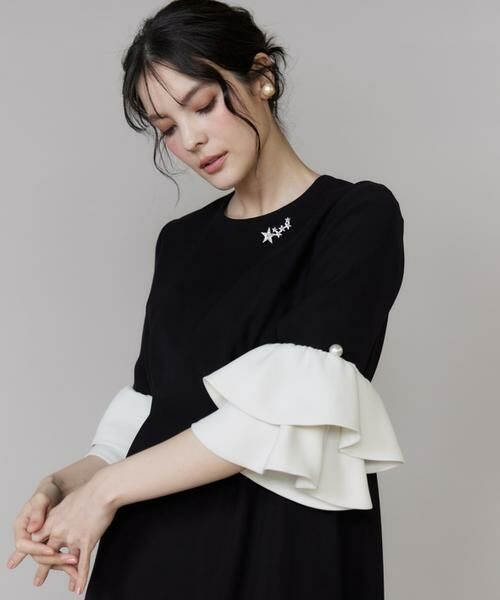 Maglie le cassetto / マーリエ ル カセット ミニ丈・ひざ丈ワンピース | 《M Maglie le cassetto》袖フリルフレアワンピース | 詳細7