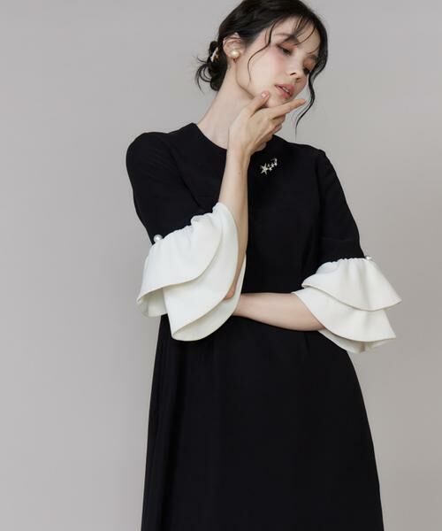 Maglie le cassetto / マーリエ ル カセット ミニ丈・ひざ丈ワンピース | 《M Maglie le cassetto》袖フリルフレアワンピース | 詳細8