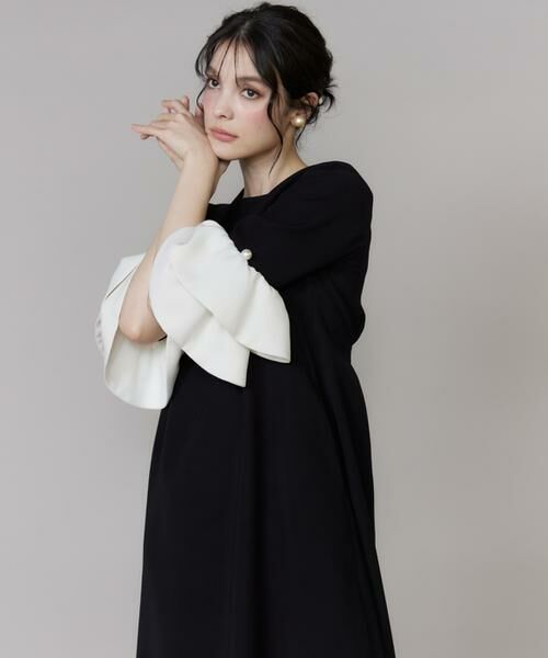 Maglie le cassetto / マーリエ ル カセット ミニ丈・ひざ丈ワンピース | 《M Maglie le cassetto》袖フリルフレアワンピース | 詳細12