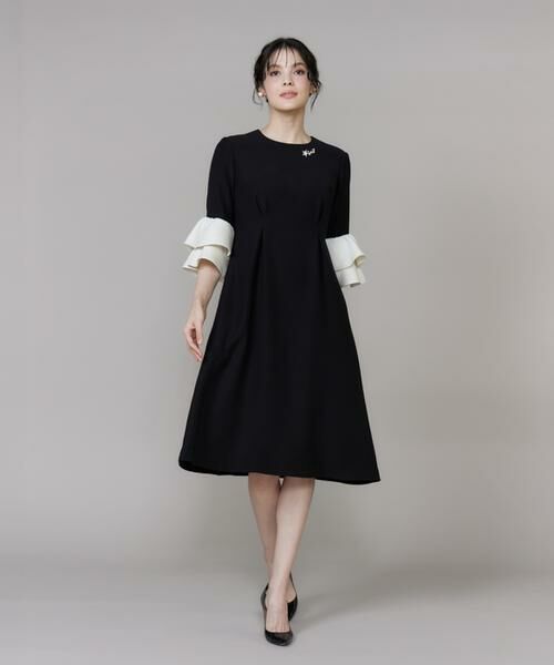 Maglie le cassetto / マーリエ ル カセット ミニ丈・ひざ丈ワンピース | 《M Maglie le cassetto》袖フリルフレアワンピース | 詳細14