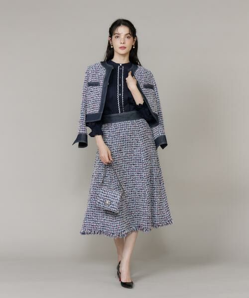 Maglie le cassetto / マーリエ ル カセット その他アウター | 《大きいサイズ》デニムファンシーツイードジャケット《M Maglie le cassetto》 | 詳細2