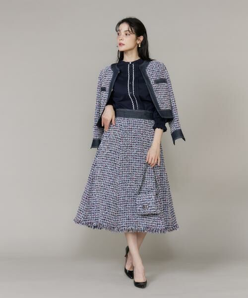 Maglie le cassetto / マーリエ ル カセット その他アウター | 《プラスサイズ》デニムファンシーツイードジャケット《M Maglie le cassetto》 | 詳細3