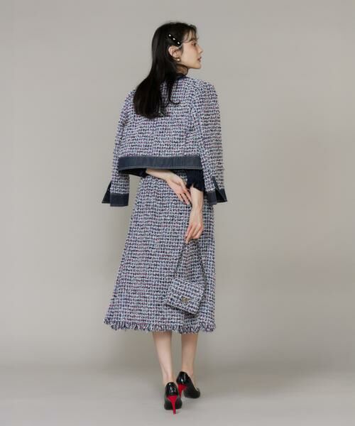 Maglie le cassetto / マーリエ ル カセット その他アウター | 《プラスサイズ》デニムファンシーツイードジャケット《M Maglie le cassetto》 | 詳細5