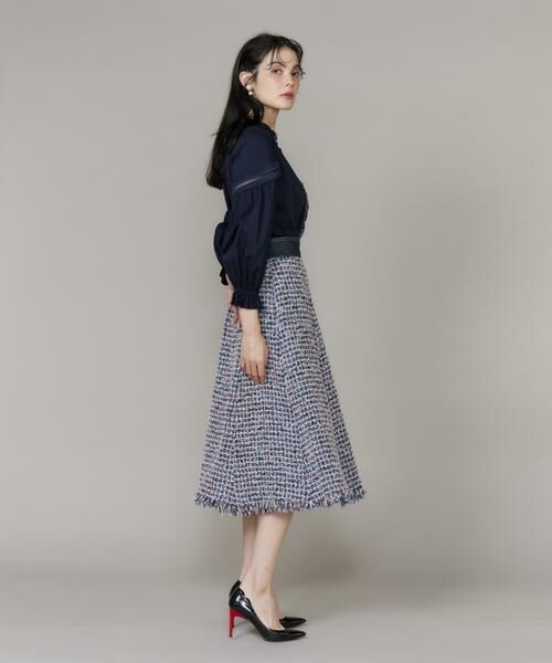 Maglie le cassetto / マーリエ ル カセット ミニ・ひざ丈スカート | 《大きいサイズ》デニムファンシーツイードスカート《M Maglie le cassetto》 | 詳細4