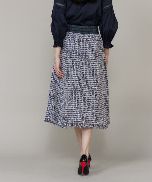 Maglie le cassetto / マーリエ ル カセット ミニ・ひざ丈スカート | 《大きいサイズ》デニムファンシーツイードスカート《M Maglie le cassetto》 | 詳細14