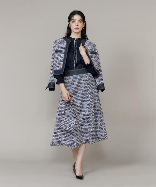 Maglie le cassetto / マーリエ ル カセット ミニ・ひざ丈スカート | 《大きいサイズ》デニムファンシーツイードスカート《M Maglie le cassetto》 | 詳細6