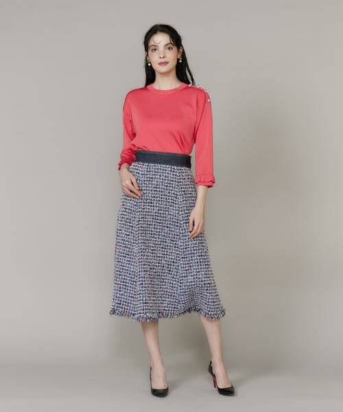 Maglie le cassetto / マーリエ ル カセット ミニ・ひざ丈スカート | 《大きいサイズ》デニムファンシーツイードスカート《M Maglie le cassetto》 | 詳細9