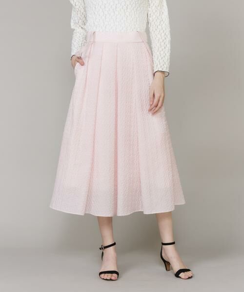 Maglie le cassetto / マーリエ ル カセット サロペット・オールインワン | 《大きいサイズ》サスペンダー付きジャガードスカート（ピンク1）