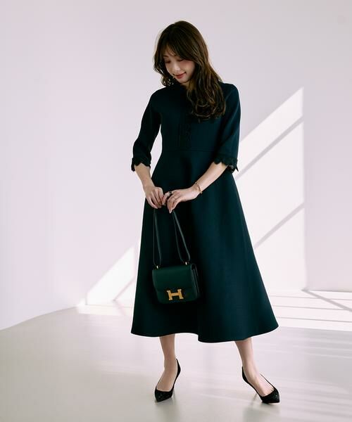 Maglie le cassetto / マーリエ ル カセット ミニ丈・ひざ丈ワンピース | 《M Maglie le cassetto×冨張愛》愛されクラシカル“Lace”ニットワンピース | 詳細11