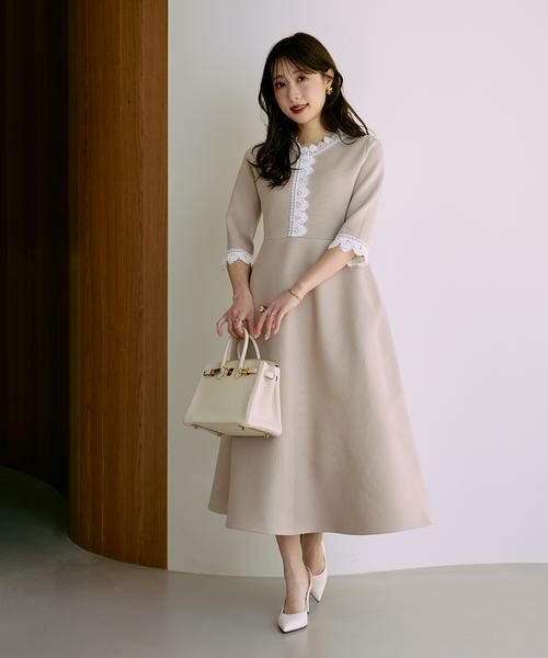 Maglie le cassetto / マーリエ ル カセット ミニ丈・ひざ丈ワンピース | 《M Maglie le cassetto×冨張愛》愛されクラシカル“Lace”ニットワンピース | 詳細7