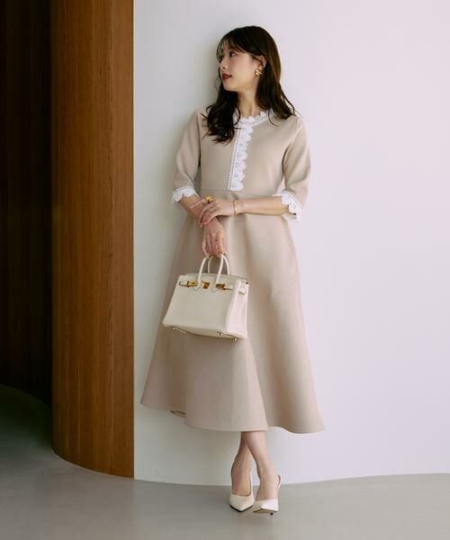 Maglie le cassetto / マーリエ ル カセット ミニ丈・ひざ丈ワンピース | 《M Maglie le cassetto×冨張愛》愛されクラシカル“Lace”ニットワンピース | 詳細8