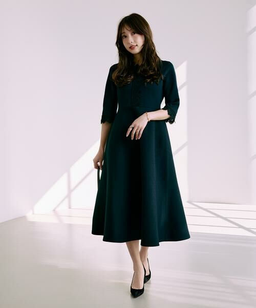 Maglie le cassetto / マーリエ ル カセット ミニ丈・ひざ丈ワンピース | 《大きいサイズ》愛されクラシカル“Lace”ニットワンピース《M Maglie le cassetto×冨張愛》 | 詳細10