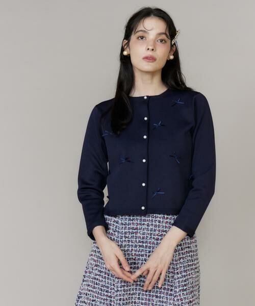 Maglie le cassetto / マーリエ ル カセット その他アウター | 《大きいサイズ》サテンリボンニットジャケット | 詳細15