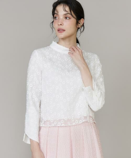Maglie le cassetto / マーリエ ル カセット シャツ・ブラウス | 《WEB・POPUP限定》フラワー刺繍シアーブラウス《M Maglie le cassetto》（オフホワイト1）