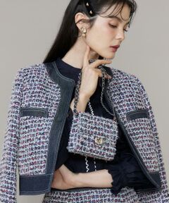 Maglie le cassetto / マーリエ ル カセット ショルダーバッグ | 《M Maglie le cassetto》デニムファンシーツイードショルダーバッグ