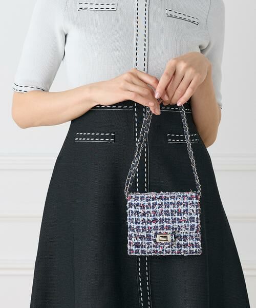Maglie le cassetto / マーリエ ル カセット ショルダーバッグ | 《M Maglie le cassetto》デニムファンシーツイードショルダーバッグ | 詳細9