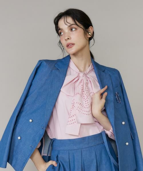 Maglie le cassetto / マーリエ ル カセット Gジャン・デニムジャケット | 《WEB・POPUP限定》刺繍コンパクトデニムジャケット《M Maglie le cassetto》 | 詳細10