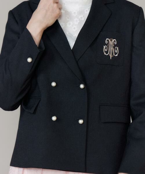 Maglie le cassetto / マーリエ ル カセット その他アウター | 《大きいサイズ》ロゴ刺繍パール釦ジャケット《M Maglie le cassetto》 | 詳細10