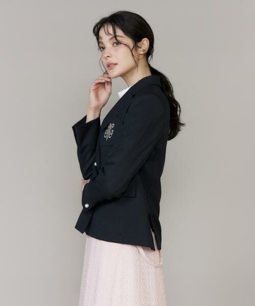 Maglie le cassetto / マーリエ ル カセット その他アウター | 《大きいサイズ》ロゴ刺繍パール釦ジャケット《M Maglie le cassetto》 | 詳細7