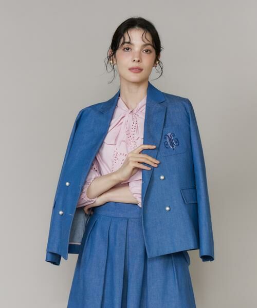 Maglie le cassetto / マーリエ ル カセット Gジャン・デニムジャケット | 《プラスサイズ》《WEB・POPUP限定》刺繍コンパクトデニムジャケット《M Maglie le cassetto》 | 詳細9