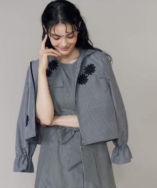 Maglie le cassetto / マーリエ ル カセット その他アウター | 《大きいサイズ》フラワーモチーフレースブルゾン《M Maglie le cassetto》 | 詳細10