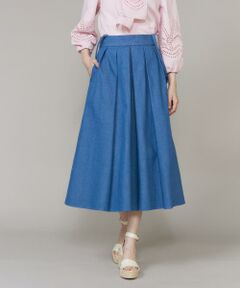 Maglie le cassetto / マーリエ ル カセット ミニ・ひざ丈スカート | 《WEB・POPUP限定》サスペンダー付きデニムタックスカート《M Maglie le cassetto》