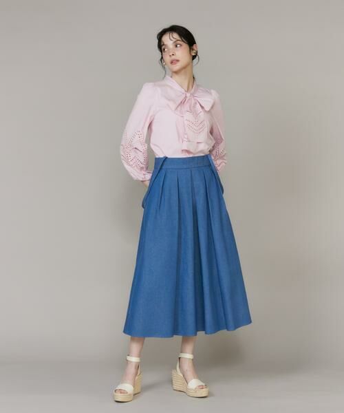 Maglie le cassetto / マーリエ ル カセット ミニ・ひざ丈スカート | 《WEB・POPUP限定》サスペンダー付きデニムタックスカート《M Maglie le cassetto》 | 詳細2