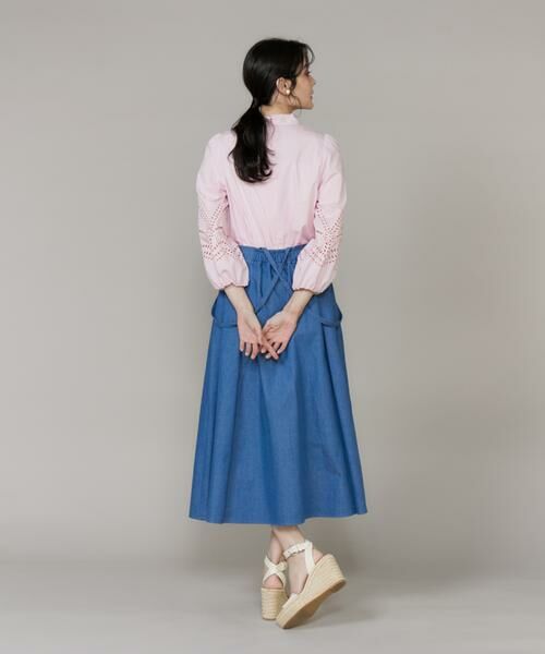 Maglie le cassetto / マーリエ ル カセット ミニ・ひざ丈スカート | 《WEB・POPUP限定》サスペンダー付きデニムタックスカート《M Maglie le cassetto》 | 詳細4