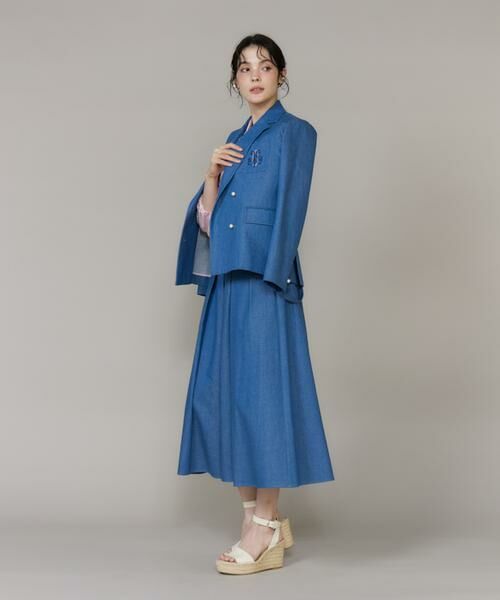 Maglie le cassetto / マーリエ ル カセット ミニ・ひざ丈スカート | 《WEB・POPUP限定》サスペンダー付きデニムタックスカート《M Maglie le cassetto》 | 詳細7