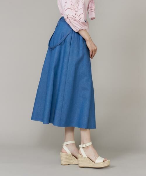 Maglie le cassetto / マーリエ ル カセット ミニ・ひざ丈スカート | 《WEB・POPUP限定》サスペンダー付きデニムタックスカート《M Maglie le cassetto》 | 詳細9