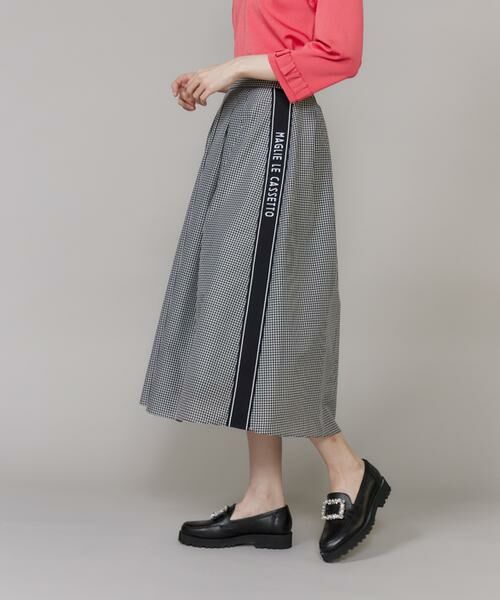 Maglie le cassetto / マーリエ ル カセット ロング・マキシ丈スカート | 《大きいサイズ》ロゴテープタックスカート《M Maglie le cassetto》 | 詳細13