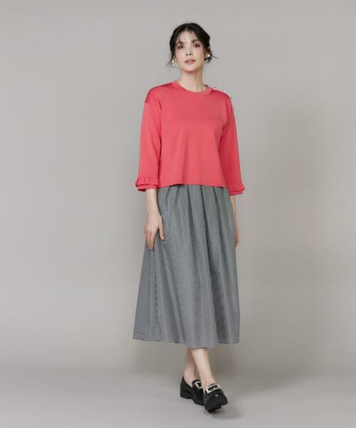 Maglie le cassetto / マーリエ ル カセット ロング・マキシ丈スカート | 《大きいサイズ》ロゴテープタックスカート《M Maglie le cassetto》 | 詳細2