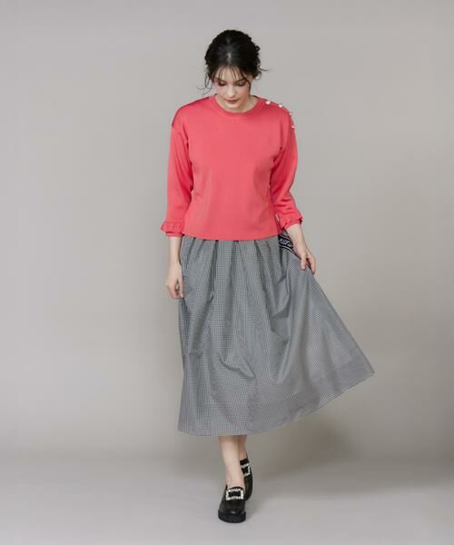 Maglie le cassetto / マーリエ ル カセット ロング・マキシ丈スカート | 《大きいサイズ》ロゴテープタックスカート《M Maglie le cassetto》 | 詳細3