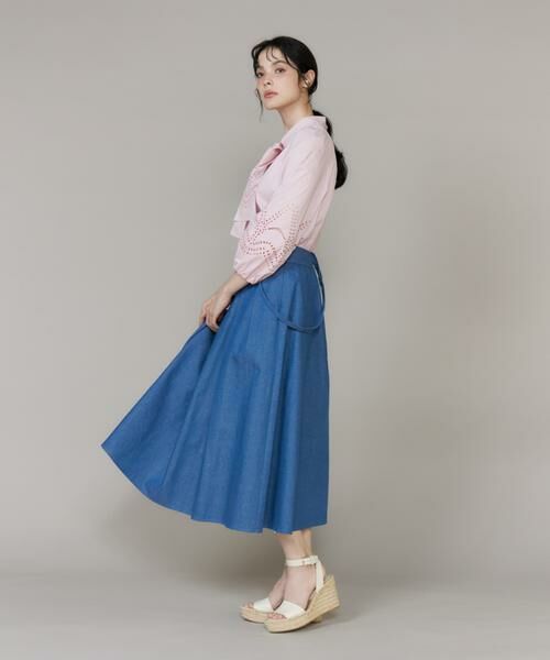 Maglie le cassetto / マーリエ ル カセット ミニ・ひざ丈スカート | 《大きいサイズ》《WEB・POPUP限定》サスペンダー付きデニムタックスカート《M Maglie le cassetto》 | 詳細3