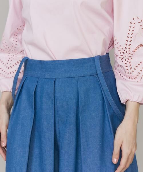 Maglie le cassetto / マーリエ ル カセット ミニ・ひざ丈スカート | 《プラスサイズ》《WEB・POPUP限定》サスペンダー付きデニムタックスカート《M Maglie le cassetto》 | 詳細10