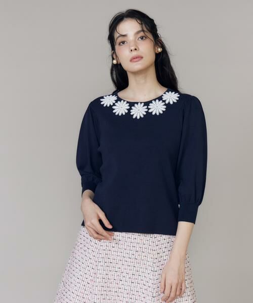 Maglie le cassetto / マーリエ ル カセット ニット・セーター | 《大きいサイズ》モチーフレースニットプルオーバー | 詳細13