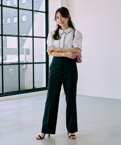 Maglie le cassetto / マーリエ ル カセット その他パンツ | 《M Maglie le cassetto×冨張愛》フラワーレース美シルエットストレートパンツ | 詳細5