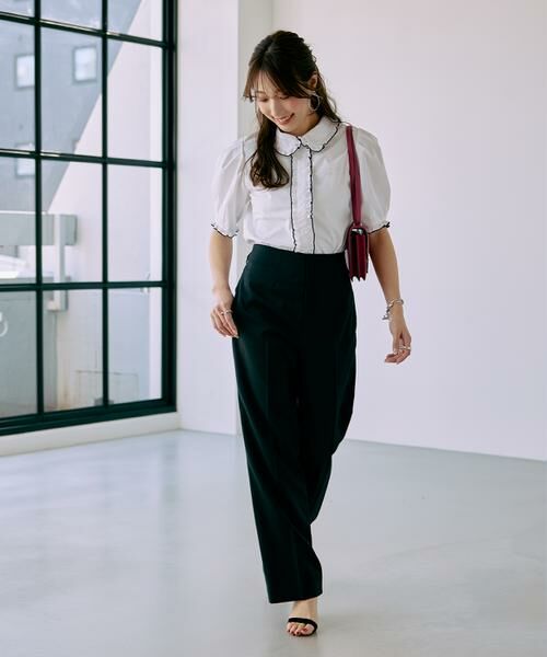 Maglie le cassetto / マーリエ ル カセット その他パンツ | 《M Maglie le cassetto×冨張愛》フラワーレース美シルエットストレートパンツ | 詳細7